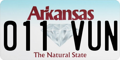 AR license plate 011VUN