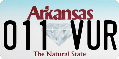 AR license plate 011VUR