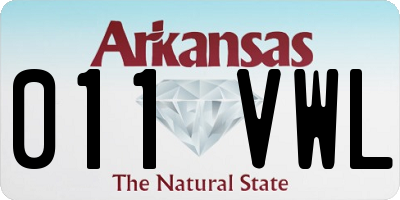 AR license plate 011VWL