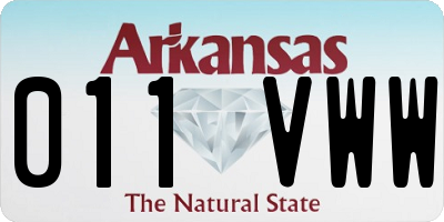AR license plate 011VWW