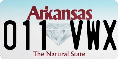AR license plate 011VWX