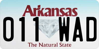AR license plate 011WAD