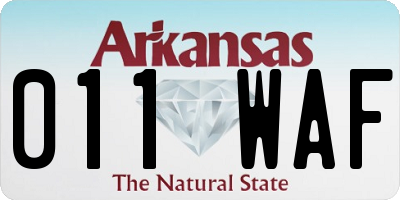 AR license plate 011WAF