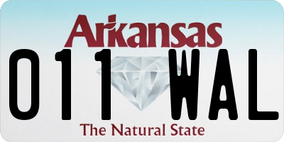 AR license plate 011WAL