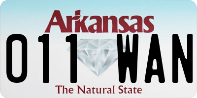 AR license plate 011WAN