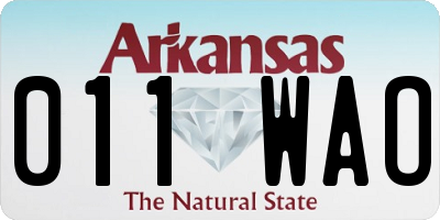 AR license plate 011WAO