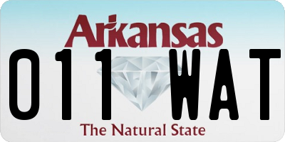 AR license plate 011WAT