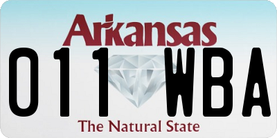 AR license plate 011WBA