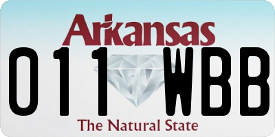 AR license plate 011WBB