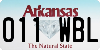 AR license plate 011WBL
