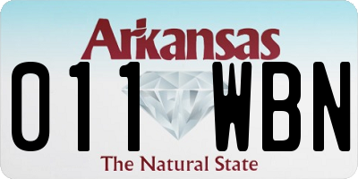 AR license plate 011WBN