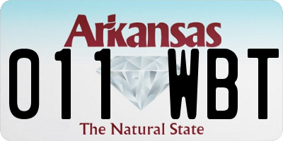 AR license plate 011WBT