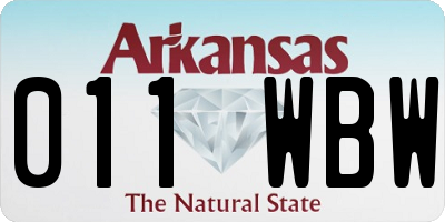 AR license plate 011WBW