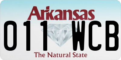 AR license plate 011WCB