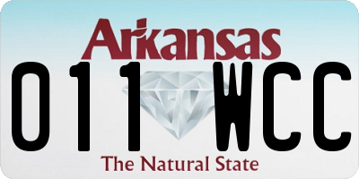 AR license plate 011WCC