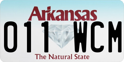 AR license plate 011WCM