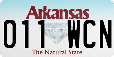 AR license plate 011WCN