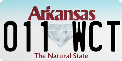 AR license plate 011WCT