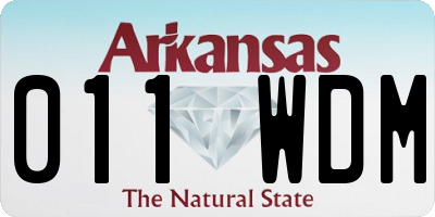 AR license plate 011WDM