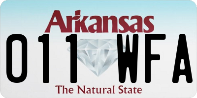 AR license plate 011WFA