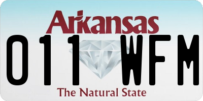 AR license plate 011WFM