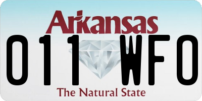AR license plate 011WFO