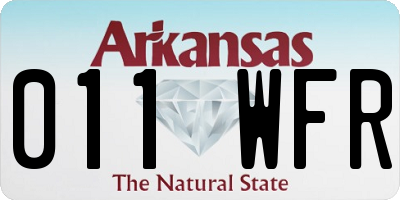 AR license plate 011WFR