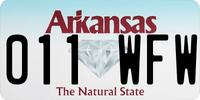 AR license plate 011WFW