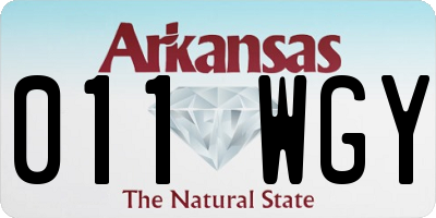 AR license plate 011WGY