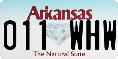 AR license plate 011WHW