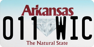 AR license plate 011WIC