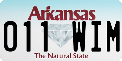 AR license plate 011WIM