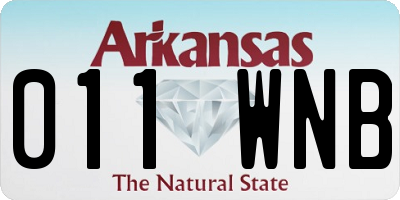 AR license plate 011WNB