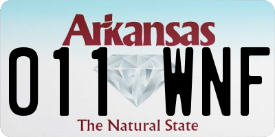 AR license plate 011WNF
