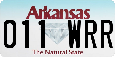 AR license plate 011WRR
