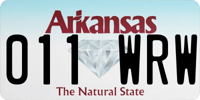 AR license plate 011WRW