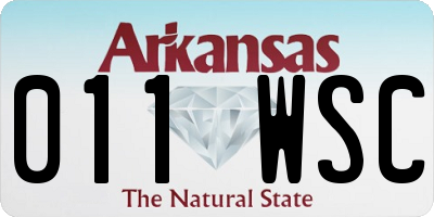 AR license plate 011WSC