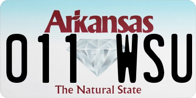 AR license plate 011WSU