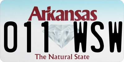 AR license plate 011WSW