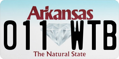 AR license plate 011WTB