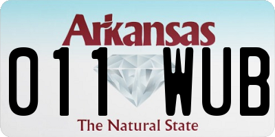 AR license plate 011WUB