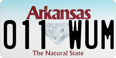 AR license plate 011WUM