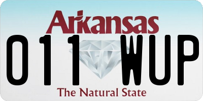 AR license plate 011WUP