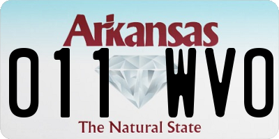 AR license plate 011WVO