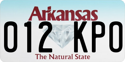 AR license plate 012KPO