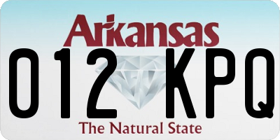 AR license plate 012KPQ