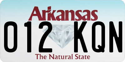 AR license plate 012KQN
