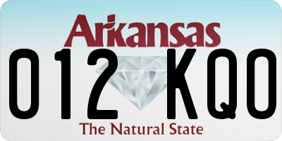 AR license plate 012KQO