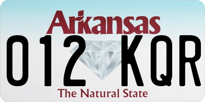 AR license plate 012KQR