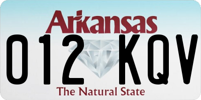 AR license plate 012KQV